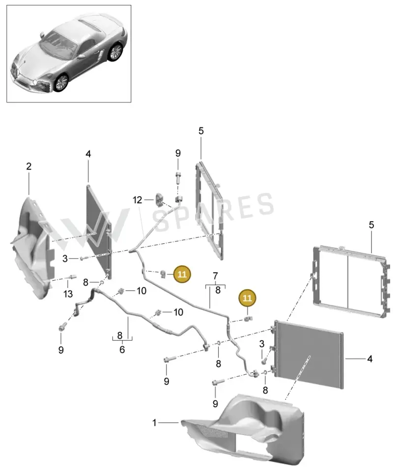 971260197 — Porsche Boxster (2016-2019) diagram p48813020, position 11