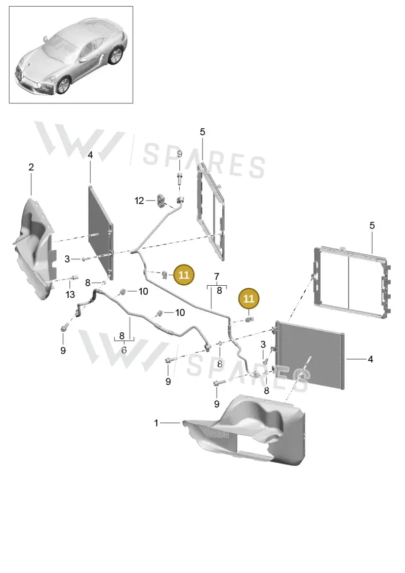 971260197 — Porsche Cayman (2016-2019) diagram p50813020, position 11