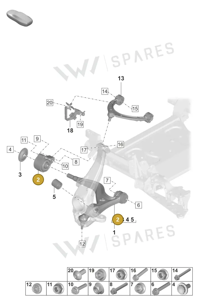 971407182D — Porsche Taycan Sport Turismo (2019-2024) diagram p56401050, position 2