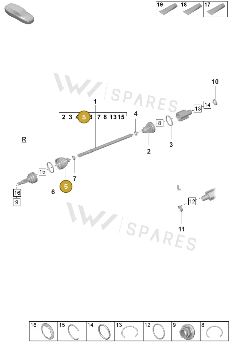 971407285A — Porsche Taycan Sport Turismo (2019-2024) diagram p56401100, position 5