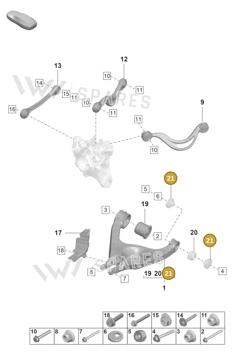 971407393A — Porsche Panamera (2020-2023) diagram p58501050, position 21