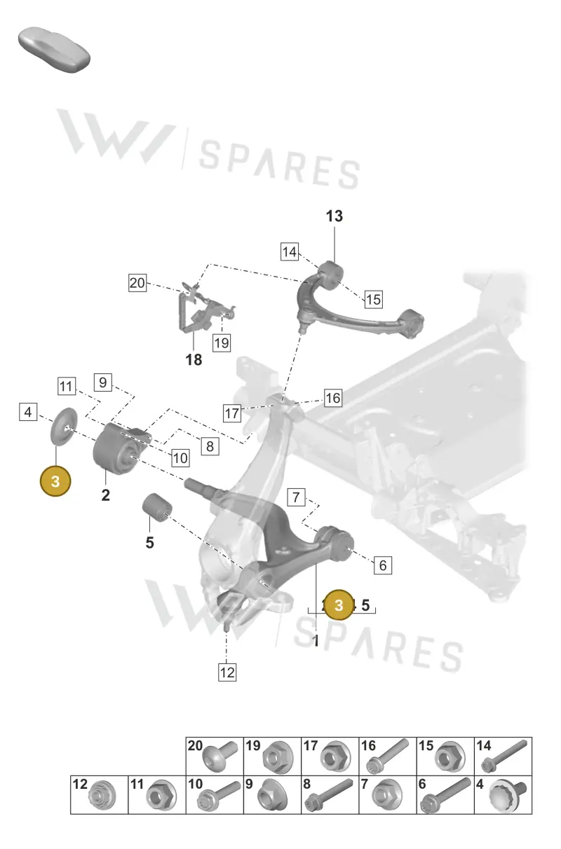 971407441A — Porsche Taycan Sport Turismo (2023-) diagram p56401050, position 3