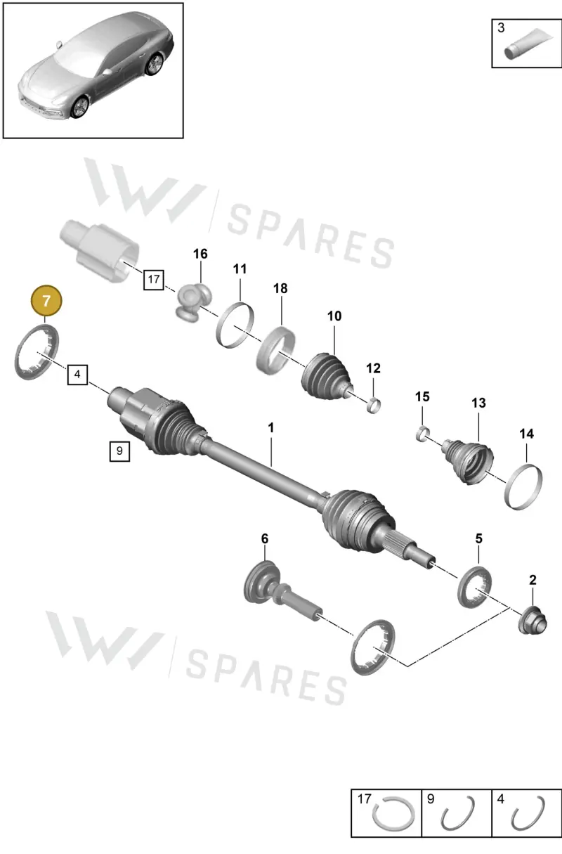971407624 — Porsche Panamera 4 Hybrid (2016-2020) diagram p49401030, position 7