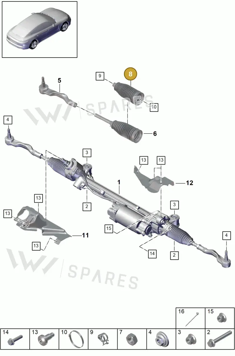 971423815 — Porsche Panamera 4 Hybrid (2016-2020) diagram p49403000, position 8