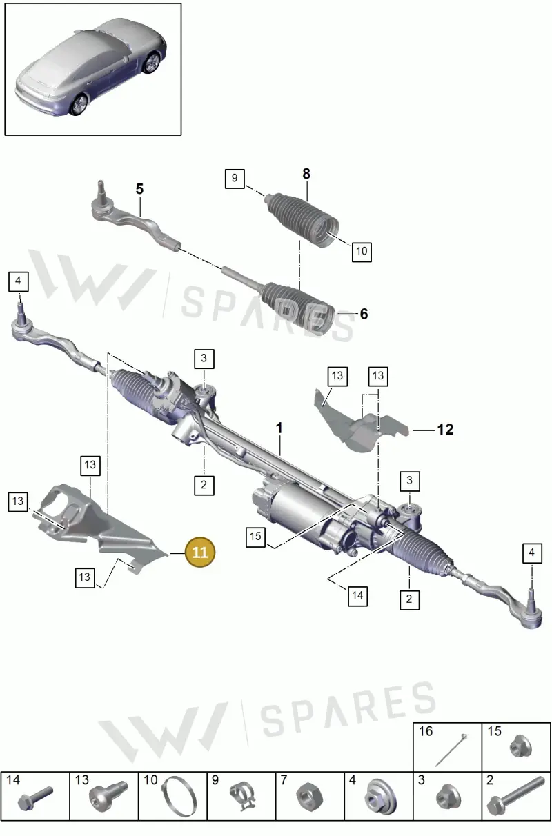 971423982D — Porsche Panamera (2016-2020) diagram p49403000, position 11