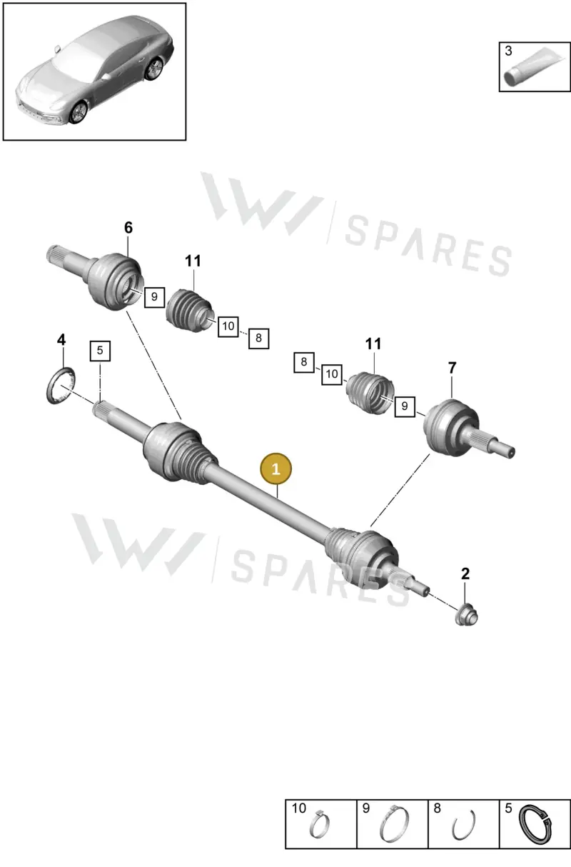 971501201AH — Porsche Panamera (2016-2020) diagram p49501030, position 1
