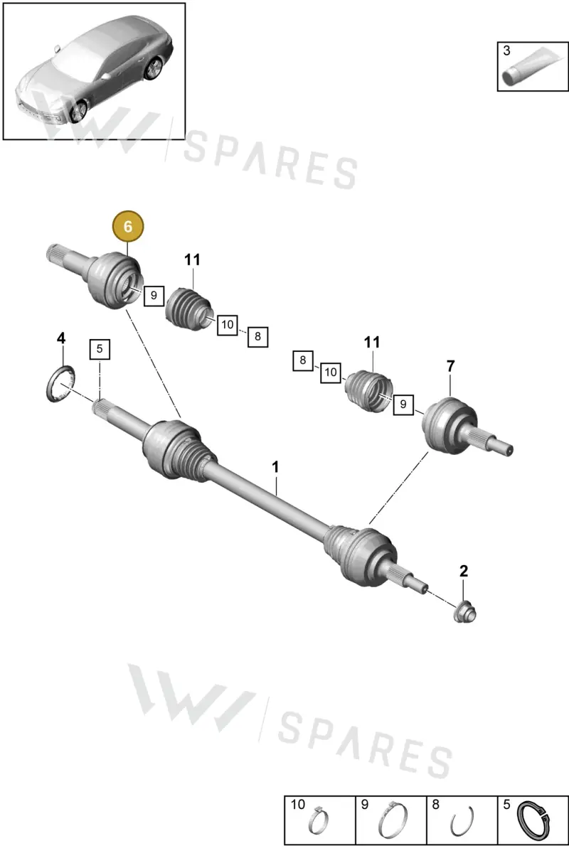 971501342B — Porsche Panamera (2016-2020) diagram p49501030, position 6