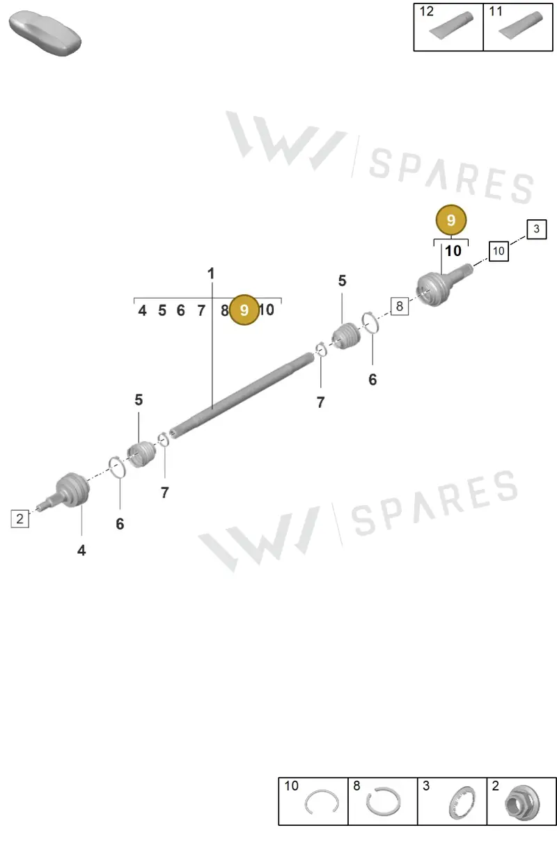 971501342B — Porsche Panamera (2020-2023) diagram p58501100, position 9