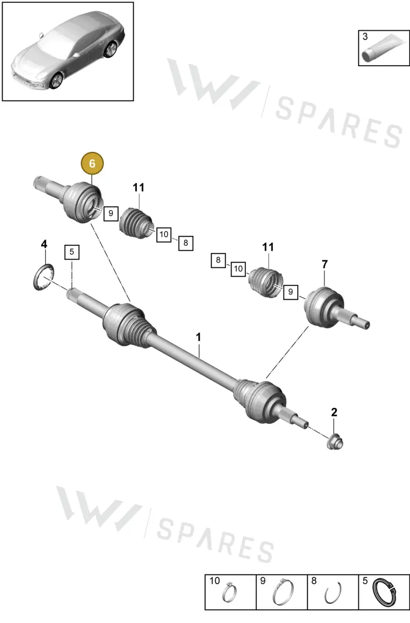 971501342D — Porsche Panamera (2016-2020) diagram p49501030, position 6