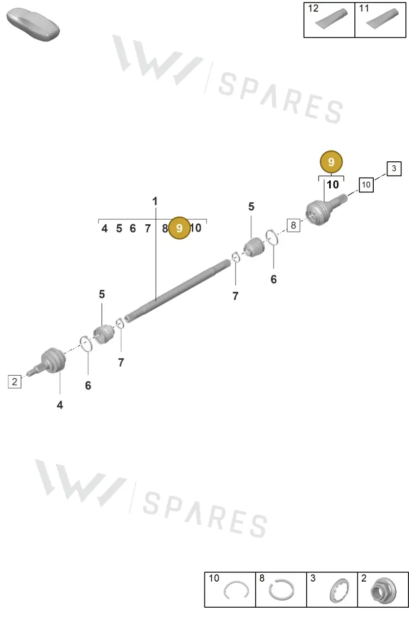 971501342D — Porsche Panamera (2020-2023) diagram p58501100, position 9