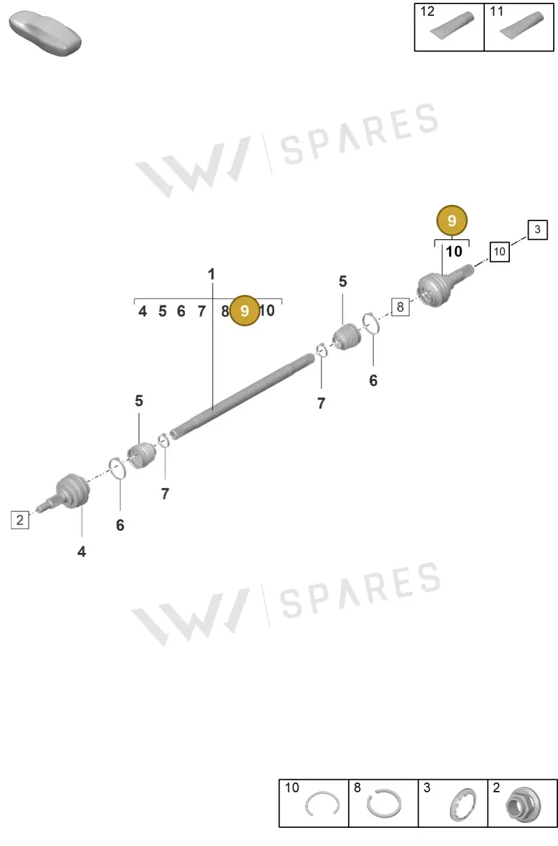 971501342G — Porsche Panamera (2020-2023) diagram p58501100, position 9