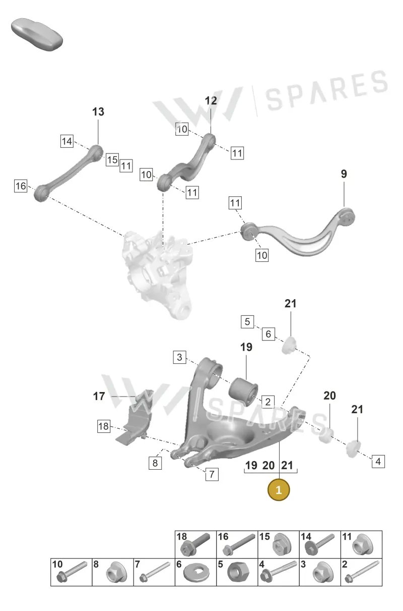 971505311E — Porsche Panamera (2020-2023) diagram p58501050, position 1