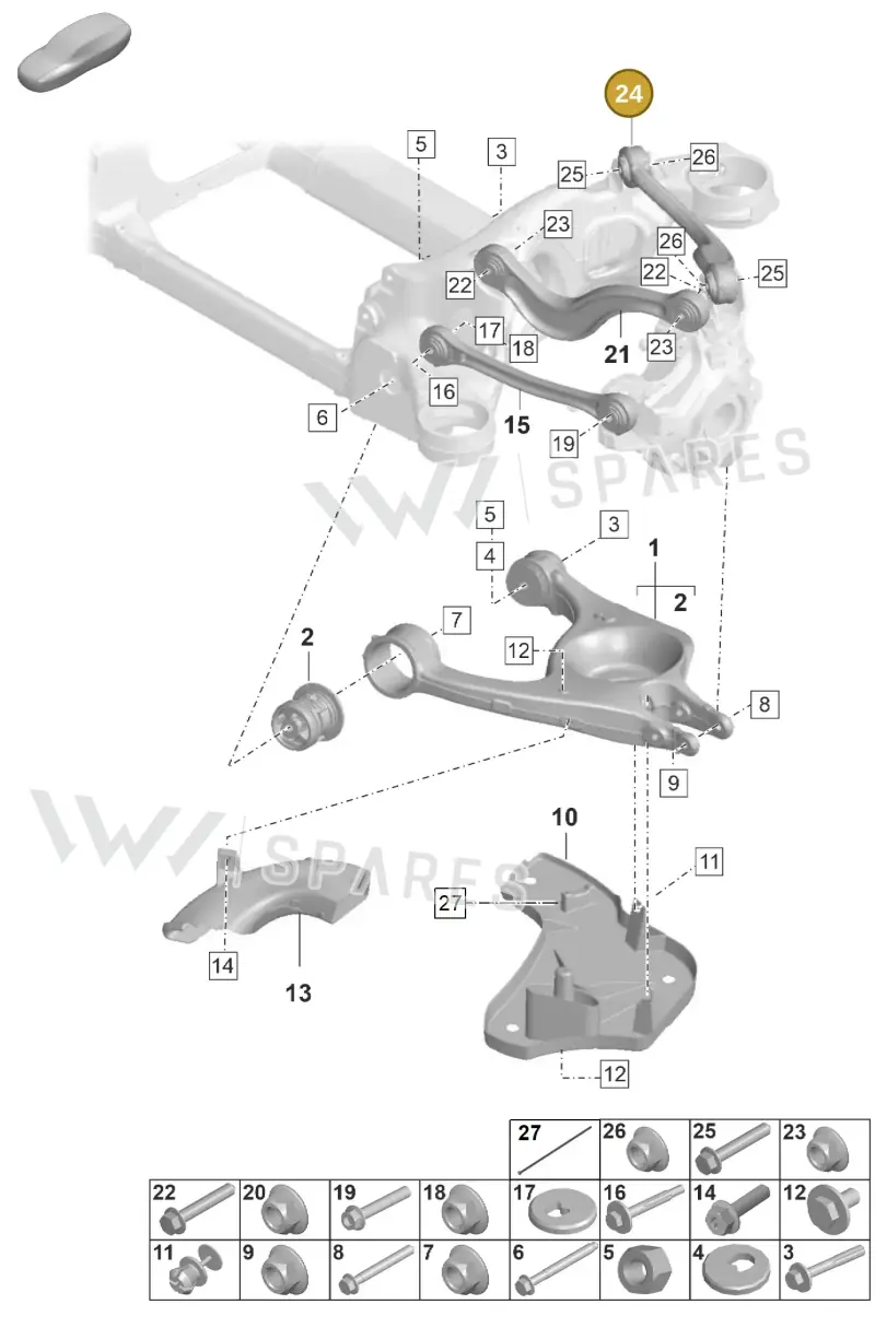 971505398A — Porsche Taycan Sport Turismo (2019-2024) diagram p56501050, position 24