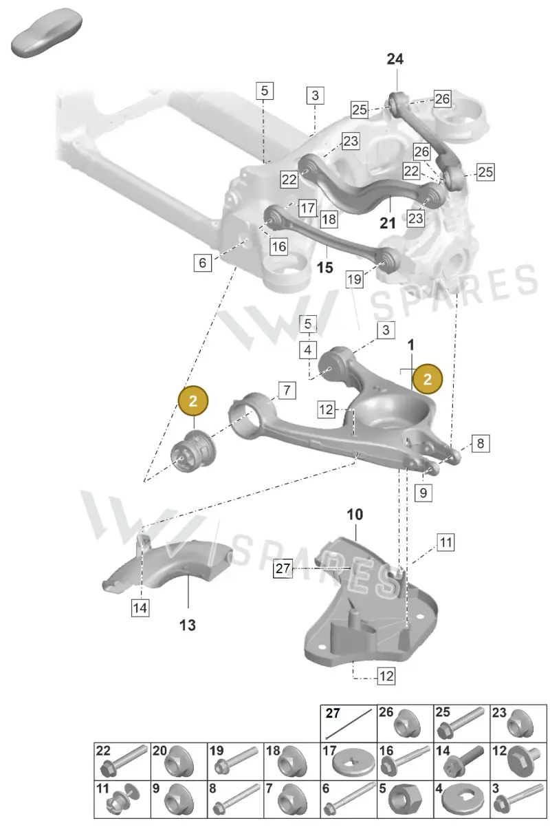 971505544 — Porsche Taycan Sport Turismo (2019-2024) diagram p56501050, position 2