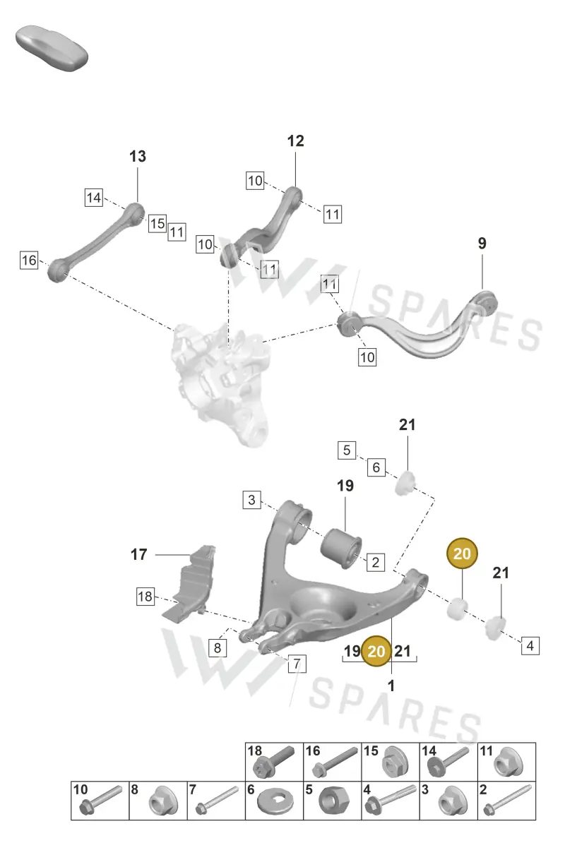 971505553A — Porsche Panamera (2020-2023) diagram p58501050, position 20