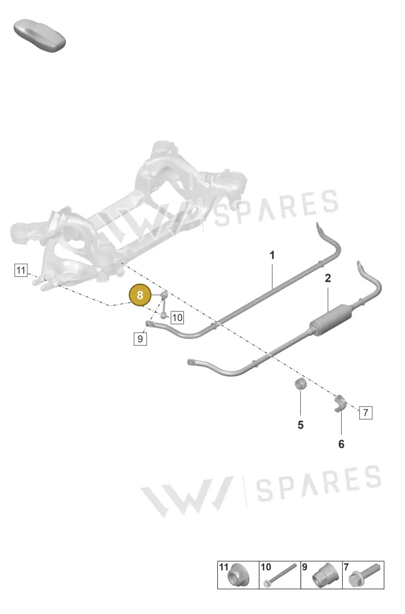 971511467F — Porsche Taycan Sport Turismo (2019-2024) diagram p56501310, position 8