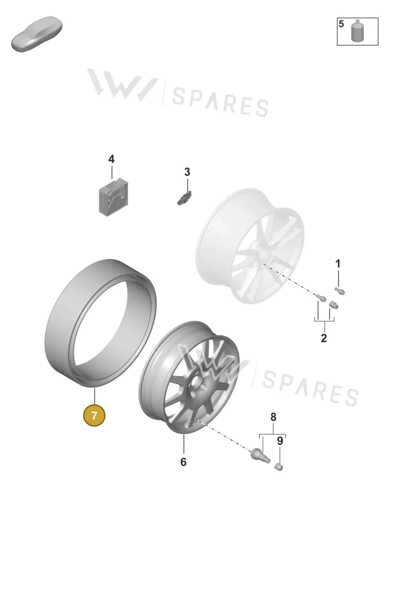 971601324B — Porsche Taycan Sport Turismo (2023-2025) diagram p56601030, position 7