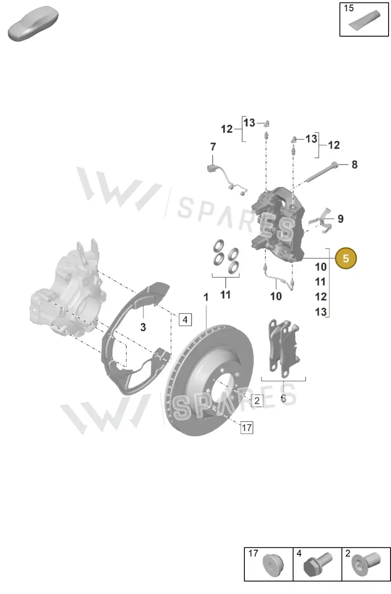 971615423AH — Porsche Panamera (2020-2023) diagram p58603000, position 5