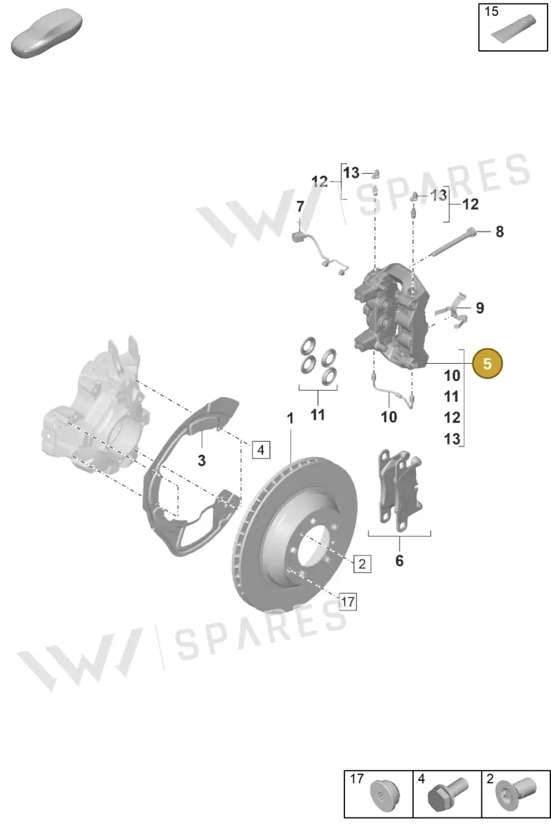 971615424AP — Porsche Panamera (2020-2023) diagram p58603000, position 5