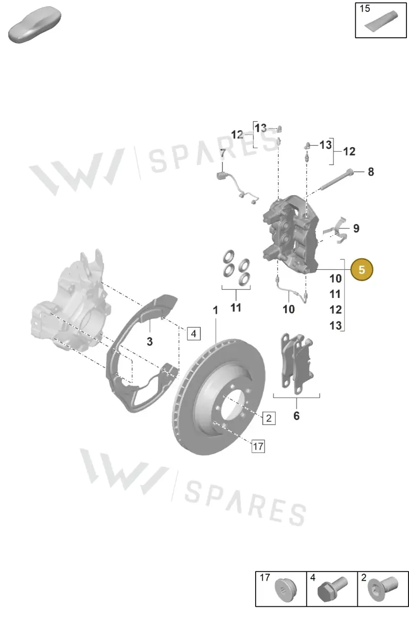 971615424BB — Porsche Panamera (2020-2023) diagram p58603000, position 5