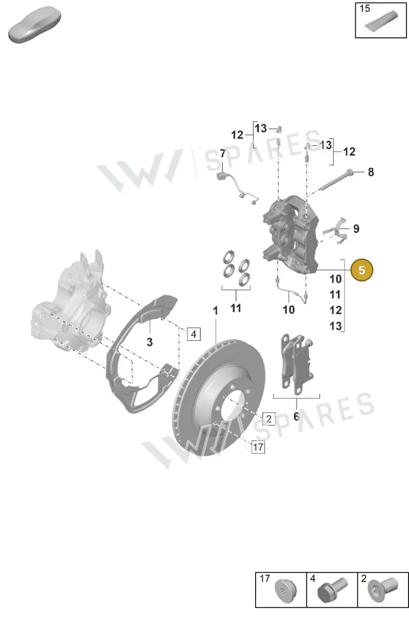 971615424S — Porsche Panamera (2020-2023) diagram p58603000, position 5