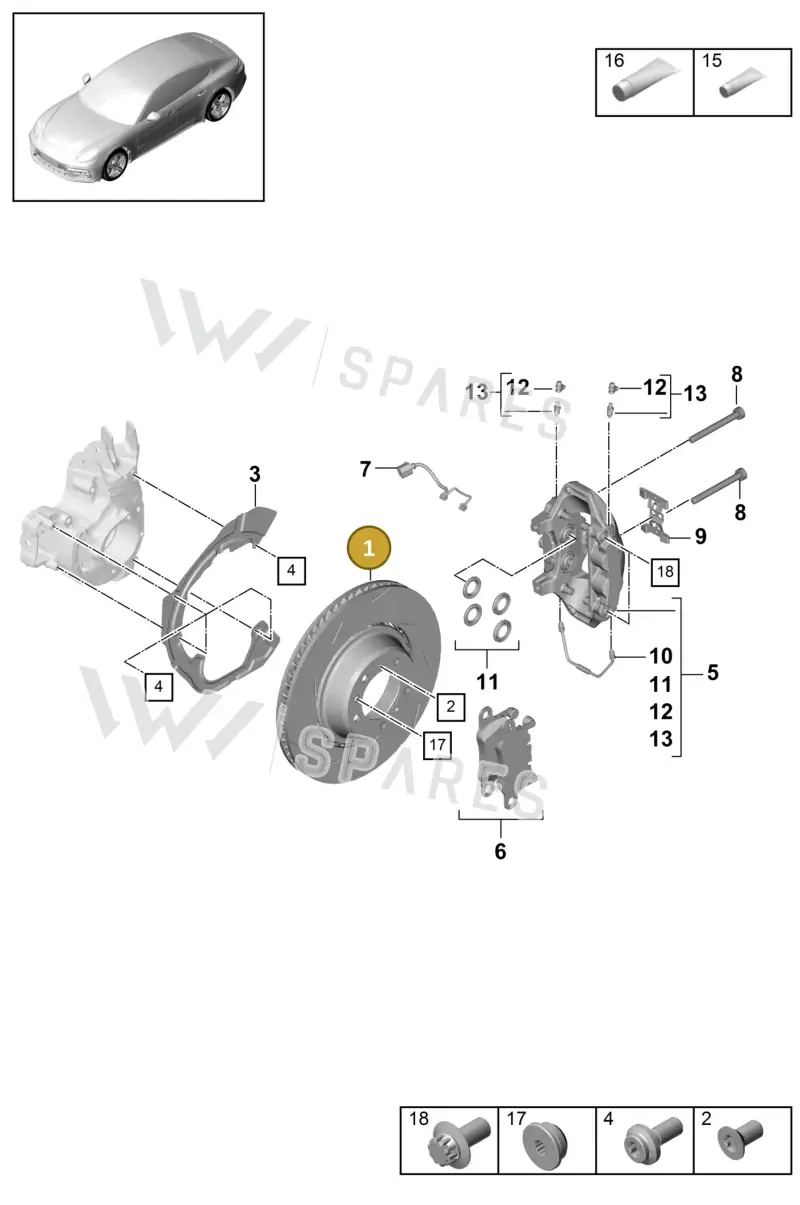 971615601 — Porsche Panamera (2016-2020) diagram p49603010, position 1