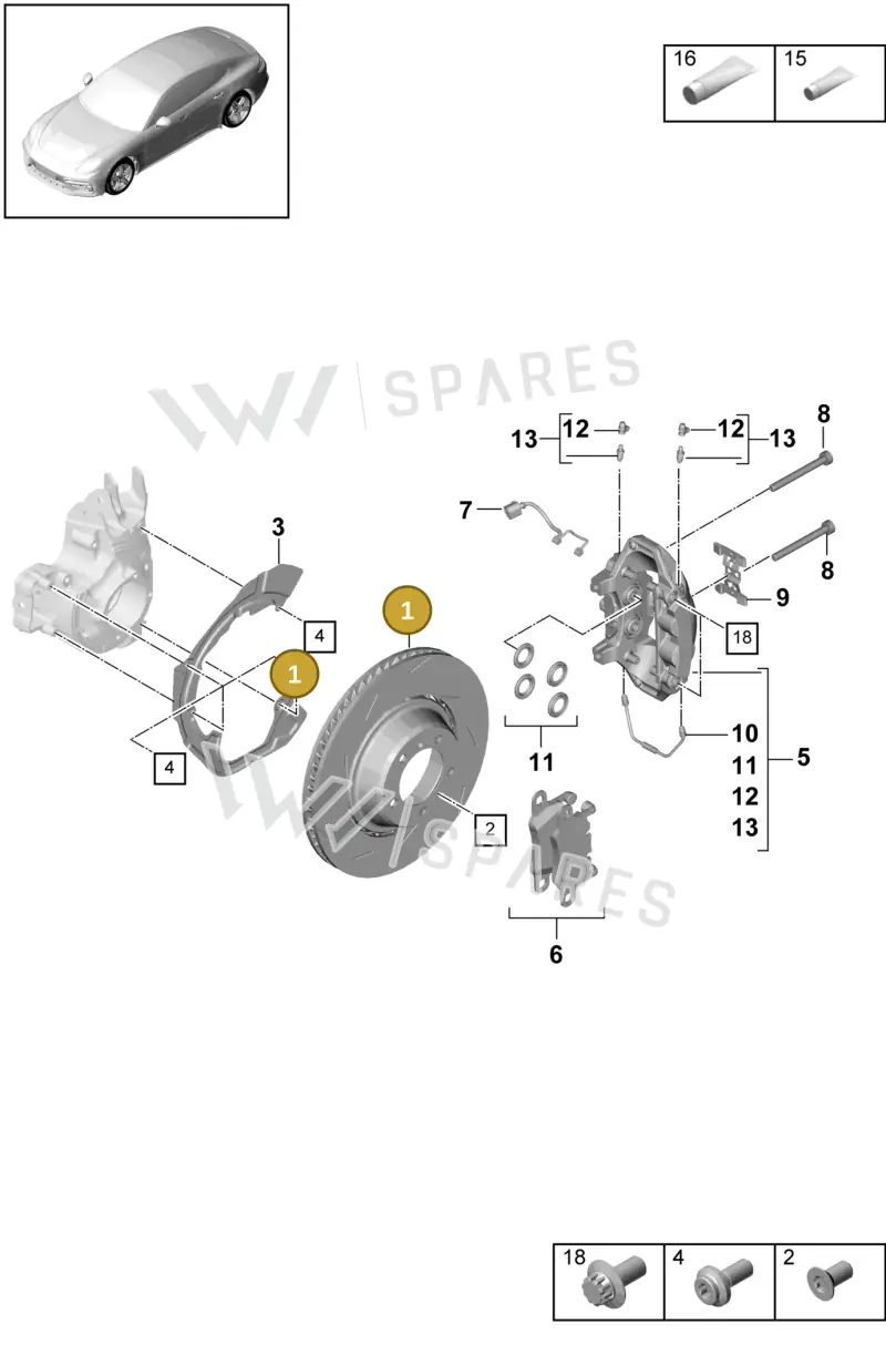 971615601F — Porsche Panamera (2016-2020) diagram p49603000, position 1