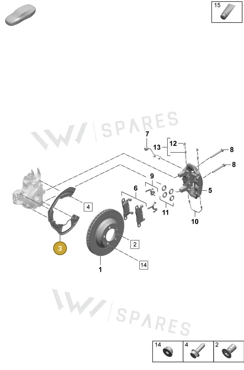 971615611E — Porsche Taycan Sport Turismo (2023-2025) diagram p64603000, position 3