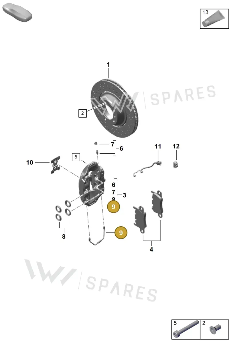 971615701A — Porsche Boxster Spyder (2019-) diagram p55603000, position 9