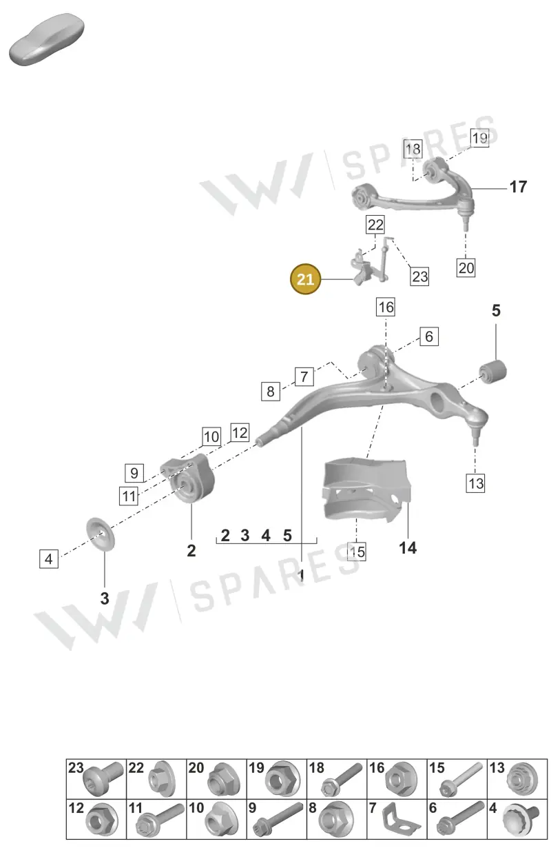 971616214C — Porsche Panamera (2020-2023) diagram p58401050, position 21