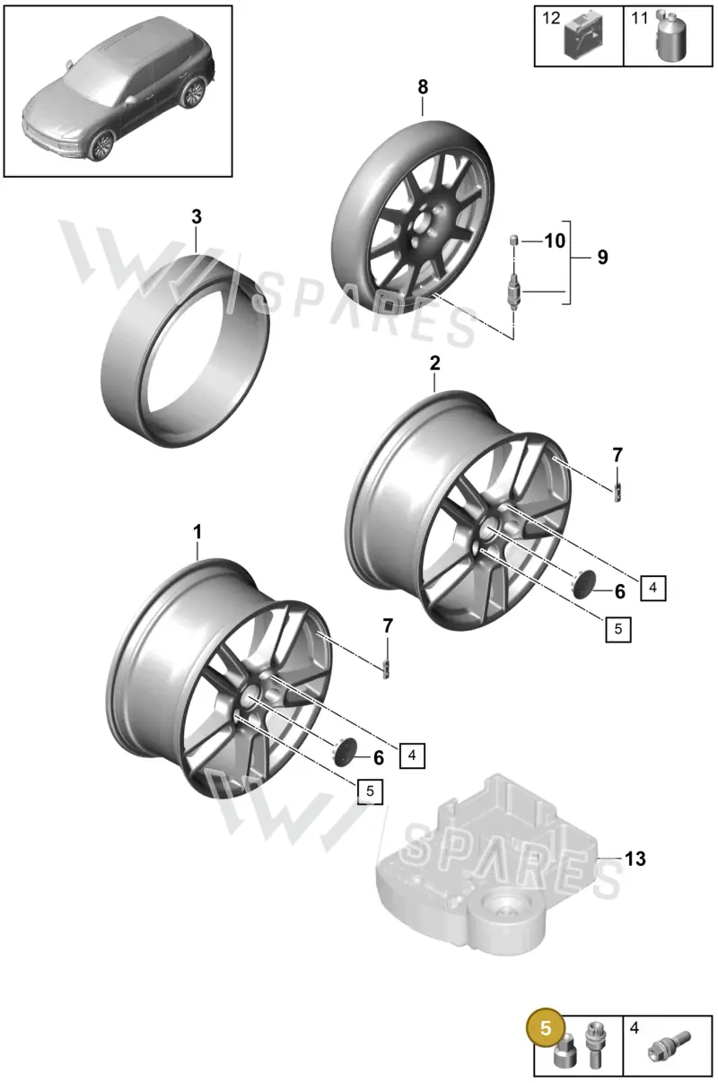 971698030 — Porsche Cayenne Diesel V6 (2017-2023) diagram p51601000, position 5