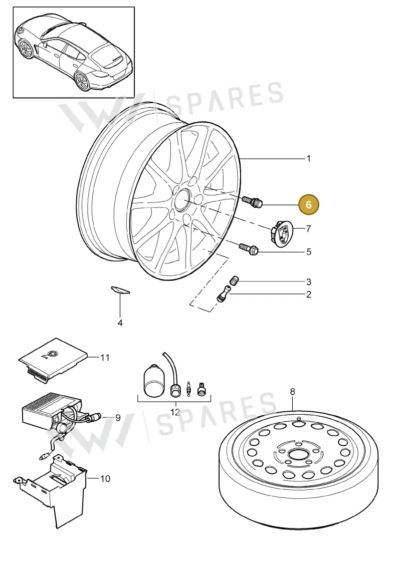 971698030B — Porsche Panamera (2009-2016) diagram p35601000, position 6