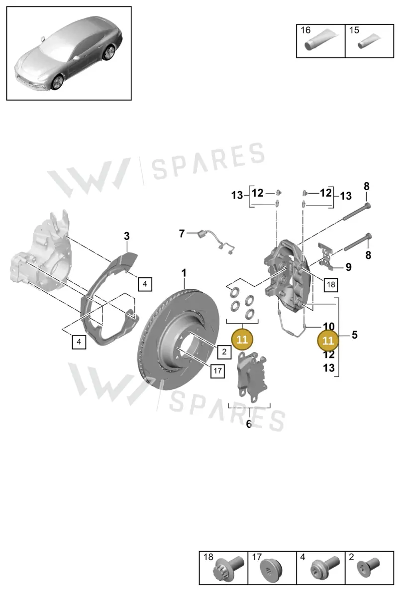 971698671 — Porsche Panamera 4 Hybrid (2016-2020) diagram p49603010, position 11