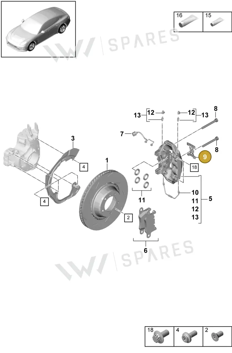971698995 — Porsche Panamera (2016-2020) diagram p49603000, position 9