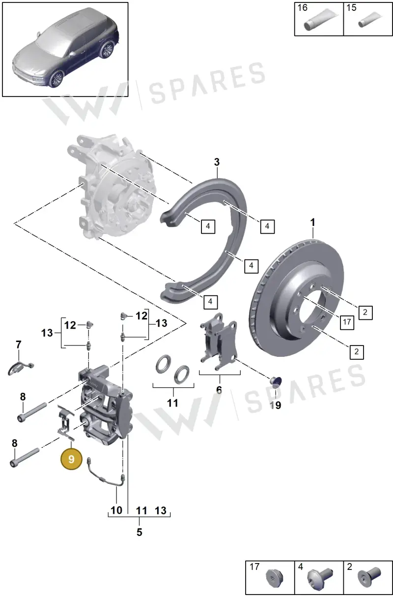 971698995 — Porsche Cayenne (2017-2023) diagram p51603000, position 9