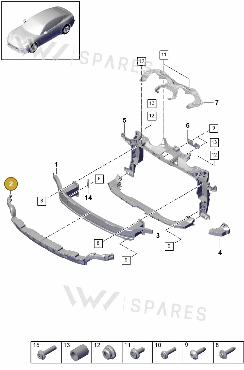 971807549C — Porsche Panamera (2016-2020) diagram p49802050, position 2