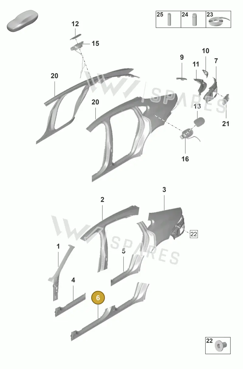 971809029YGRV — Porsche Panamera (2020-2023) diagram p58801550, position 6