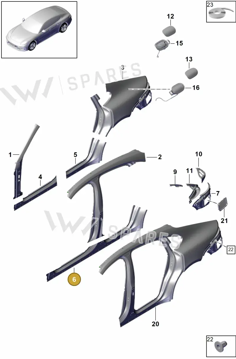 971809030AYGRV — Porsche Panamera (2016-2020) diagram p49801055, position 6