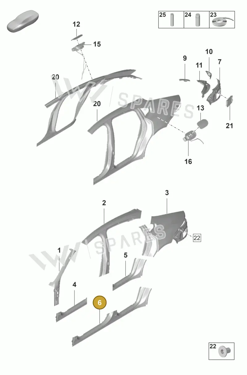 971809030AYGRV — Porsche Panamera (2020-2023) diagram p58801550, position 6
