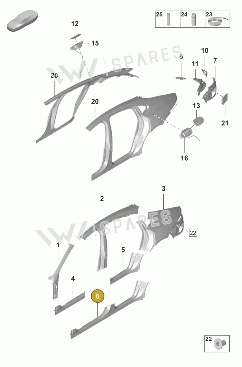 971809030YGRV — Porsche Panamera (2020-2023) diagram p58801550, position 6