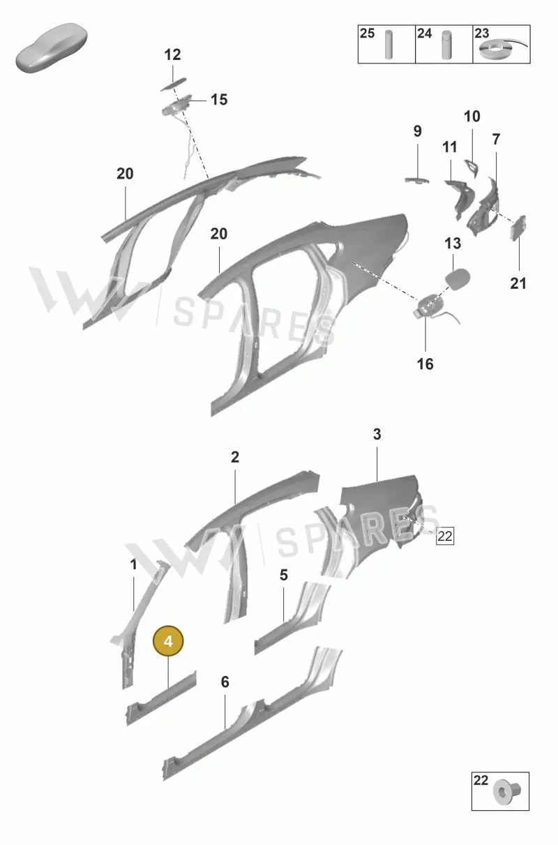 971809403YGRV — Porsche Panamera (2020-2023) diagram p58801550, position 4