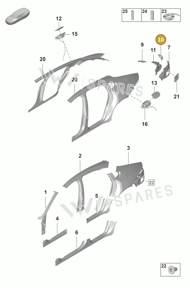 971809419AYGRV — Porsche Panamera (2020-2023) diagram p58801550, position 10
