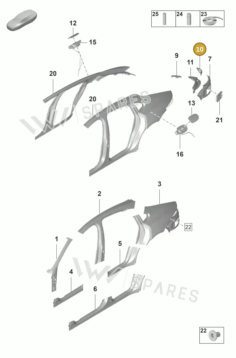 971809420AYGRV — Porsche Panamera (2020-2023) diagram p58801550, position 10
