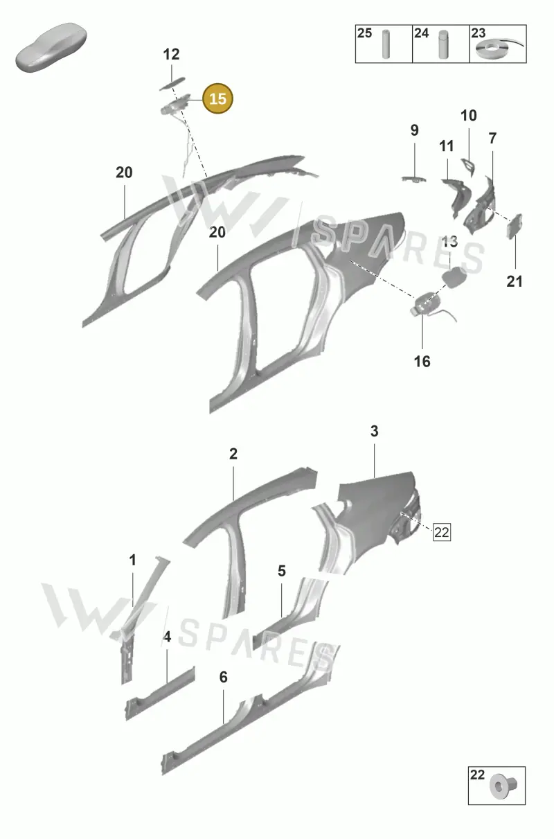 971809857M — Porsche Panamera (2020-2023) diagram p58801550, position 15