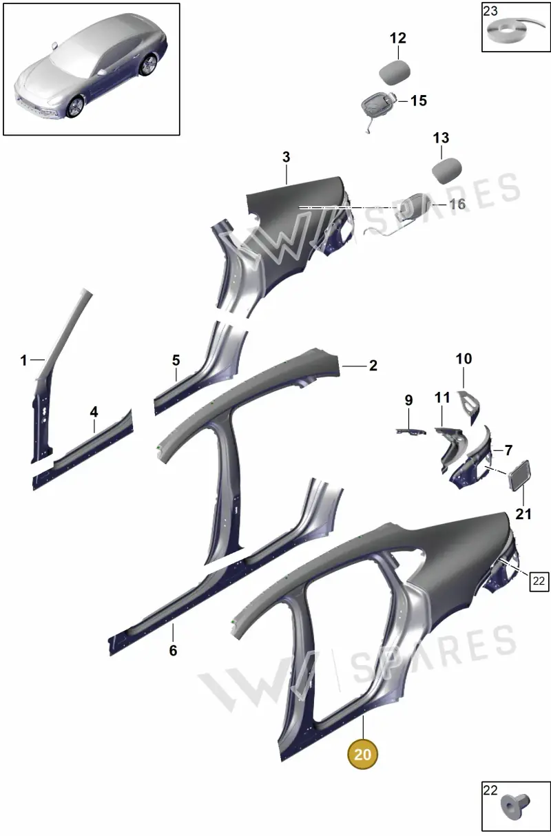 971810027YGRV — Porsche Panamera (2016-2020) diagram p49801055, position 20