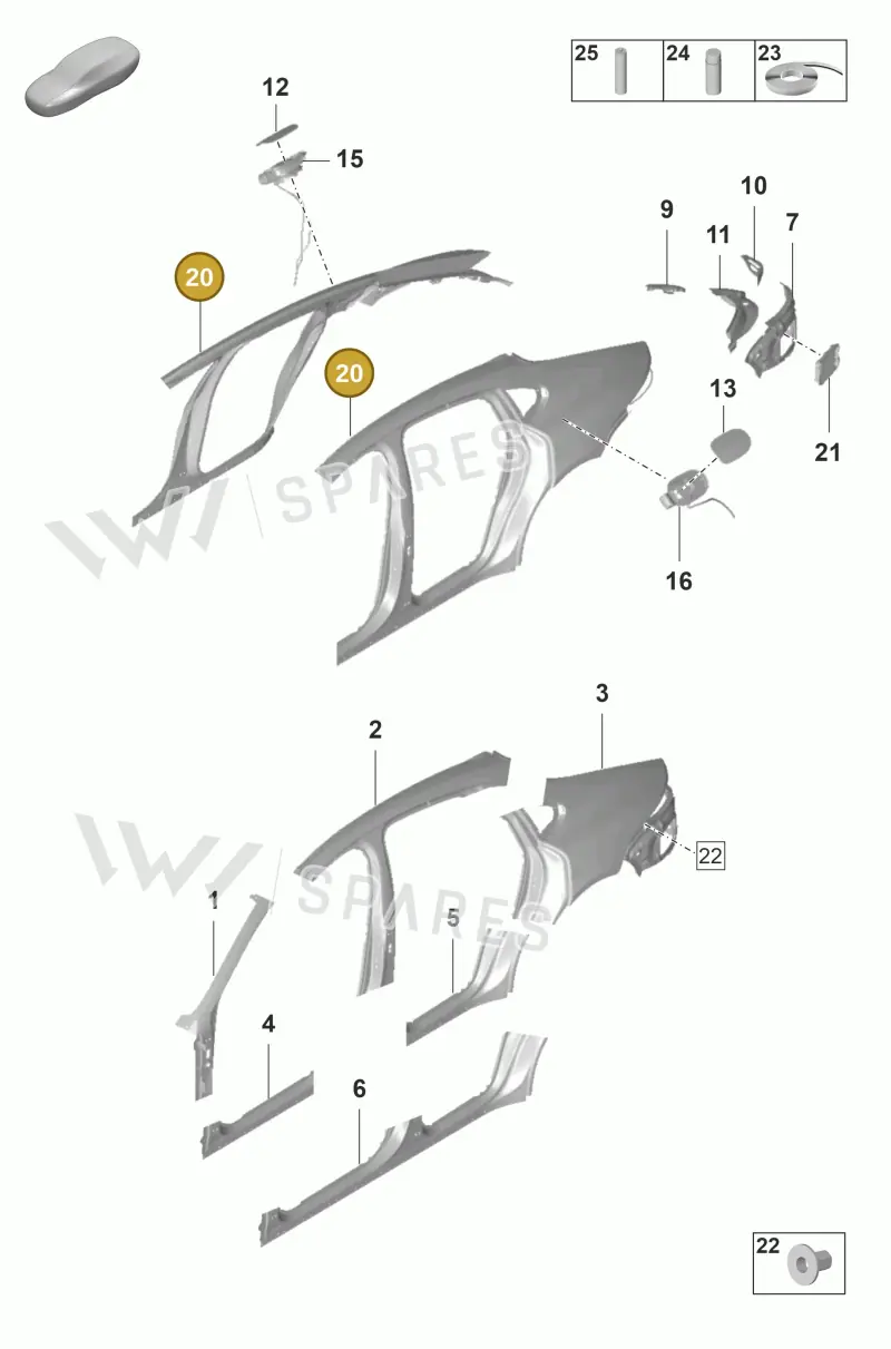 971810028BYGRV — Porsche Panamera (2020-2023) diagram p58801550, position 20