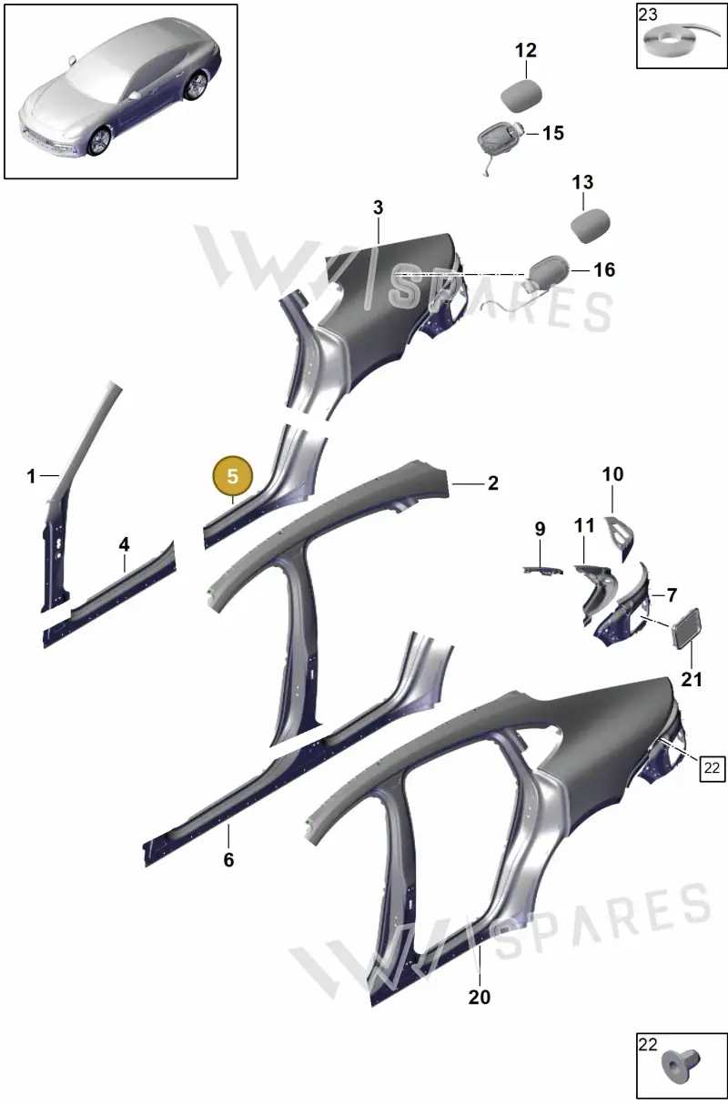 971810037AYGRV — Porsche Panamera (2016-2020) diagram p49801055, position 5