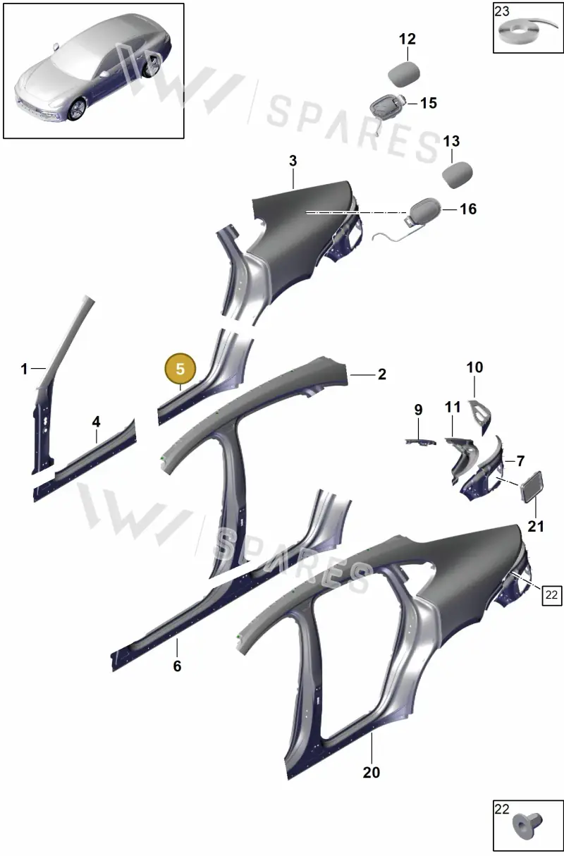 971810037YGRV — Porsche Panamera (2016-2020) diagram p49801055, position 5