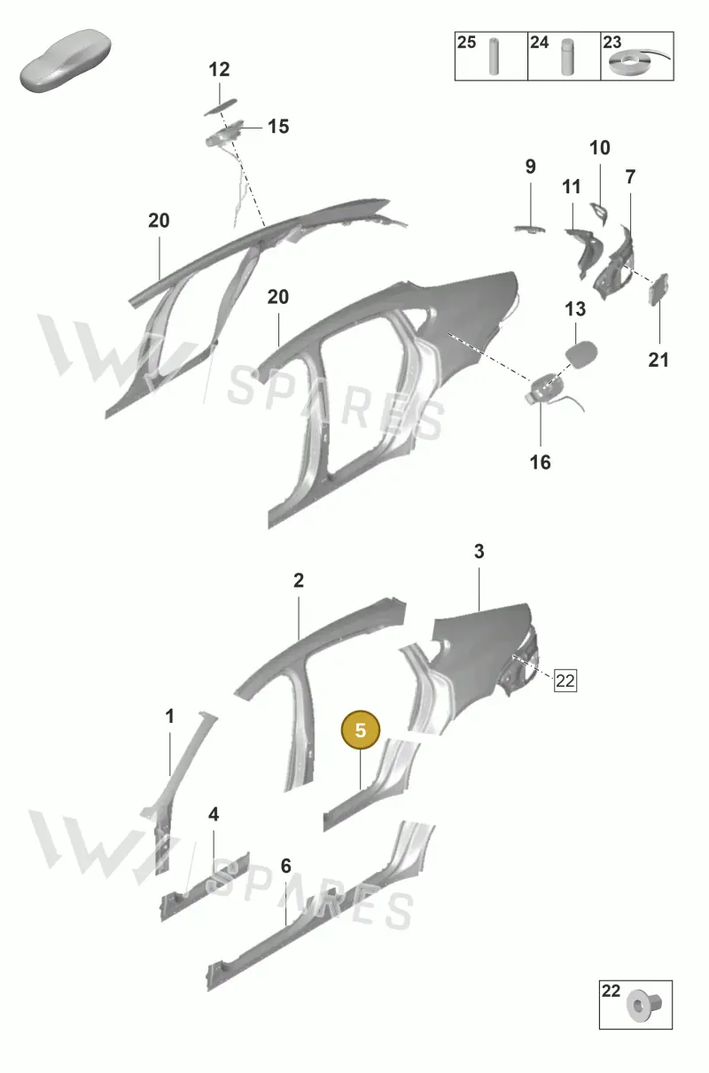971810038AYGRV — Porsche Panamera (2020-2023) diagram p58801550, position 5