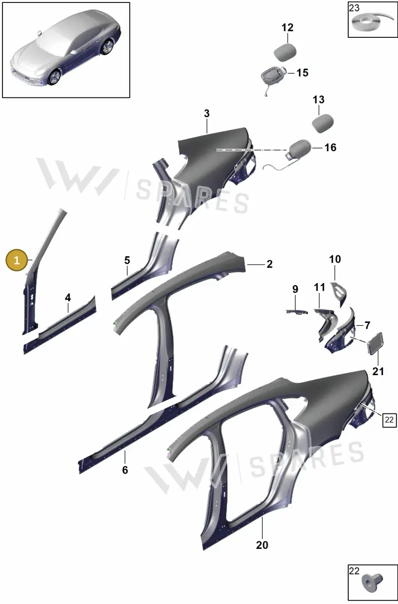 971810048YGRV — Porsche Panamera (2016-2020) diagram p49801055, position 1